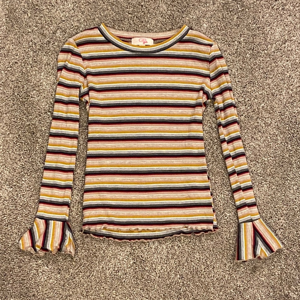 GB Girls Youth Small Striped Long Sleeved Shirt